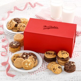 Mrs. Fields - Crimson Cookie Trunk, Assorted with 36 Nibblers Bite-Sized Cookies in 5 Signature Cookie Flavors