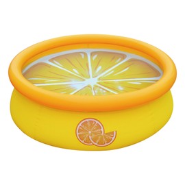 JLeisure Sun Club 3D Orange 5 Foot Round Easy to Set Up Above Ground Inflatable Kiddie Swimming Pool with Built in Drain Plug, 6 Pack, Orange