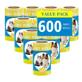 Lint Roller Refills for Pet Hair 600 Sheets Extra Sticky Fluff Roller Supplement Paper Core Suitable for Pet Hair Dust Removal Lint Rollers Replacement Core ﻿