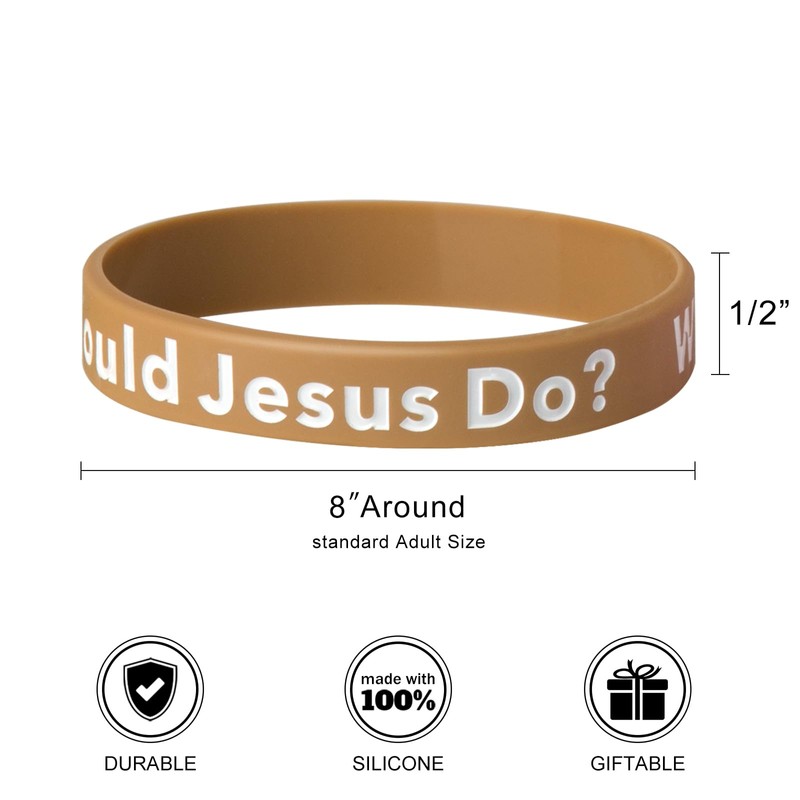 SlocciPro 60 Pcs WWJD Silicone Wristbands Jesus Fish Symbol Scripture