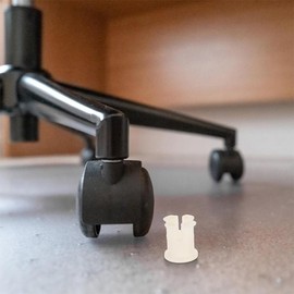 TEHAUX 10pcs Plastic Caster Socket Inserts, Swivel Caster Stem Sleeves for Office Chair Feet, Light Yellow, Scratch-Resistant and Easy to Install, Ideal for Office and Home Furniture Replacement