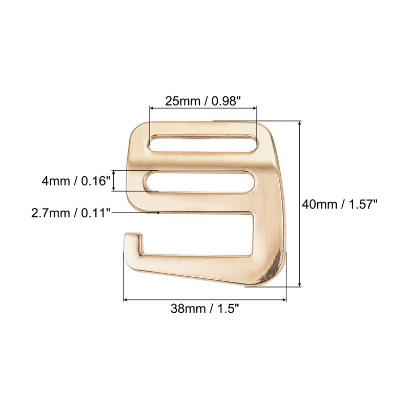sourcing map Metal Webbing Strap 0.98 Inches 25 mm G-Hook