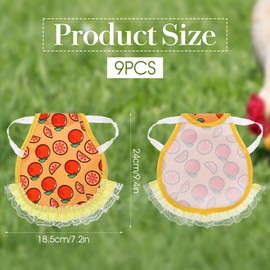 9 Pcs Chicken Saddle for Hens Waterproof Chicken Feather Aprons with Elastic Straps Reusable Chickens Apron for Hens Chickens Feathers Protective Saddle Wing Back Protector Hen Feather Fixing Supplies