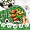 100 Pcs Soccer Paper Plates and Napkins Disposable for Party,