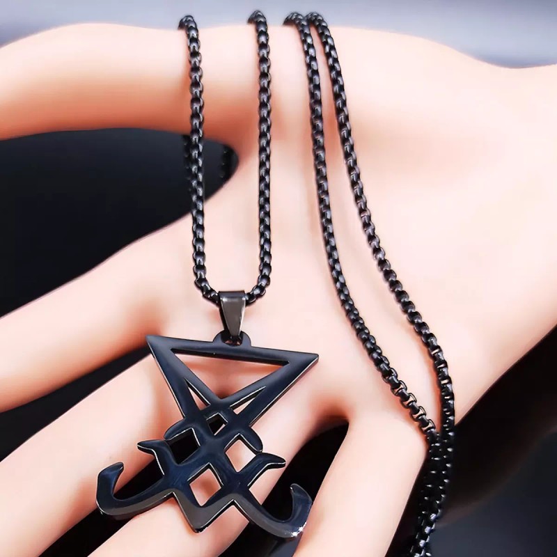 Tender Lihome Collar Dije Baphomet Satanas Sello Sigilo Satánico Negra