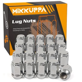 MIKKUPPA 1/2-20 Lug Nuts - Replacement for 1991-2018 Ford Explorer, 2007-2014 Ford Edge, 1964-2014 Ford Mustang Aftermarket Wheel - Chrome Bulge Acorn Closed End Solid One-Piece Lug Nut 20PCS