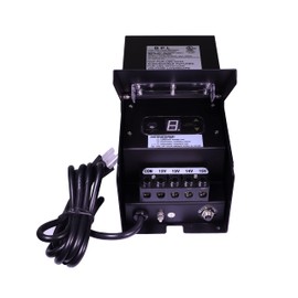 Best Pro Lighting 300 Watt Low Voltage Landscape Transformer Multi Tap 120 Volt AC to 12-15 Volt LED & Halogen - w Digital Timer Photocell Sensor - Black Metal Case
