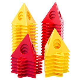 Sixfolo Maler Pyramiden 40 Stück Kunststoff Pyramidenständer Mini Kegel Malständer Dreieckige FarbstäNder für Leinwände Pyramiden Stands Set für Leinwand Schranktür Möbel,Gelb und Rot
