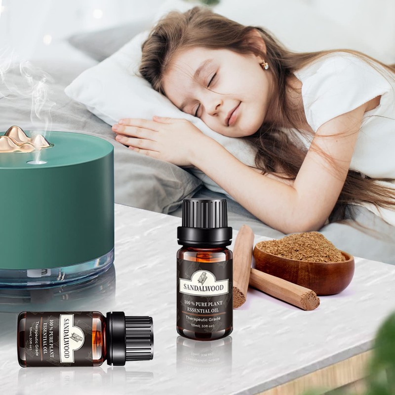 Poven Sandalwood Essential Oil, 100% Natural Aroma Oil, 0.3 fl