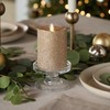 Luminara Realistic LED Moving Flame Pillar Candle, Gold Metallic Glitter,