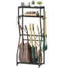 HOOBRO Adjustable Guitar Stand with Double-Layer Storage, Multi-Guitar Rack for