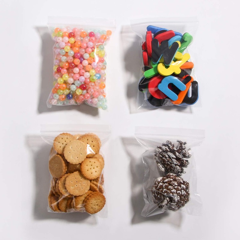 200Pcs Small Zip Plastic Bags, 3.5 x 5 Inches Resealable