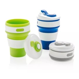 CL Vaso De De Silicon Plegable Con Manga Portatil Fold Cafe