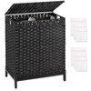 SETVSON Laundry Hamper with Lid, 112 L Handwoven Rattan Wicker