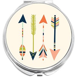 NewCharms Colorful Mandala Compact with Mirrors - Perfect Pocket and Purse Size Folding Mirror for Applying Make Up Anywhere