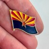 Arizona State Flag Waving Red-Gold Enamel Souvenir Lapel Pin Tie