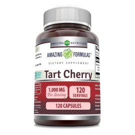 Amazing Formulas Tart Cherry 1000 Mg Antioxidante 120 Cáps Sabor Sin Sabor
