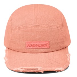 CLAPE Unisex 5 Panel Cap Distressed Basecap im Used Look Verstellbar Flat Brim Cap Sonnenschutz Sommer Cap Washed Cotton Baseball Kappe für Damen Herren