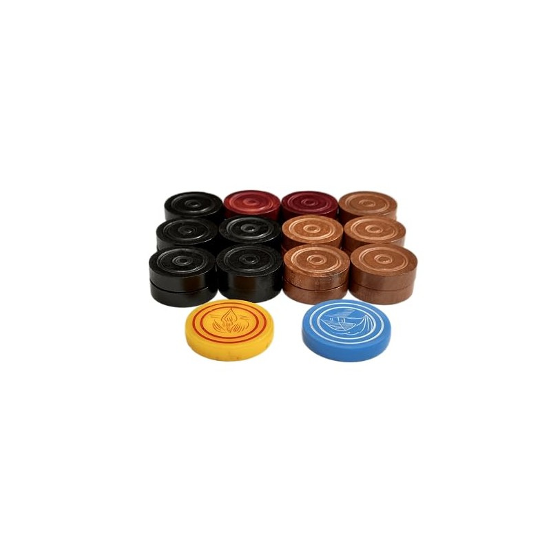 Professional Carrom Board Game International Champion Wooden 8mm Coins, Set