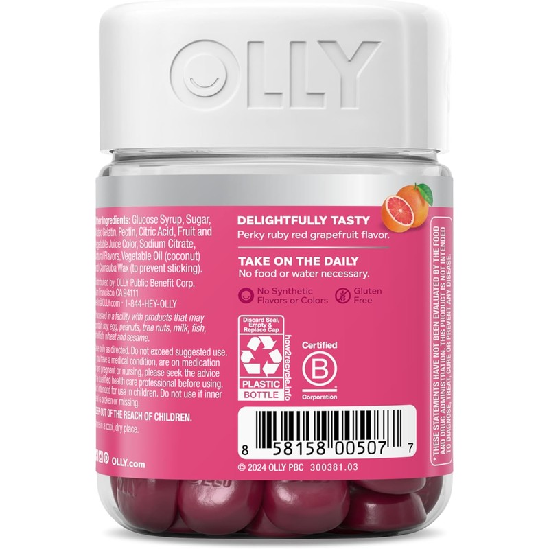 "OLLY Undeniable Beauty Hair, Skin & Nails Gummies with Biotin,