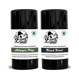 The Black Stuff Mens Deodorants - Pine and Black Stout Mens Natural Deodorants for Odor Protection