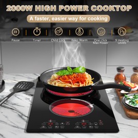 Argyolas 2000W 12 inch two burner Electric cooktop stove top burner estufa eléctrica de mesa portable cooktop electric burner parrilla eléctrica para cocinar portable electric burners for cooking