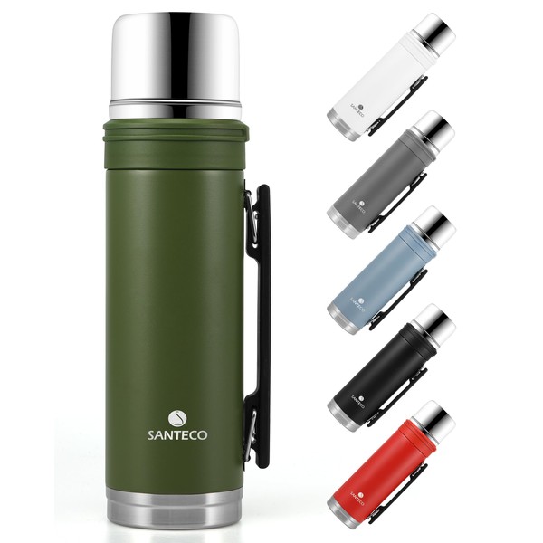 SANTECO Thermos Flask 1 Litre - Thermos Flask with Drinking