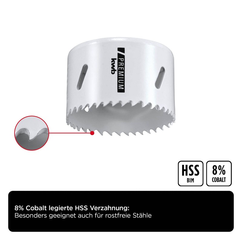 kwb HSS Bi-Metal Hole Saw, Diameter 68 mm, 8% Cobalt