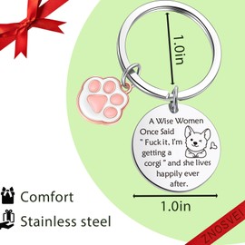 ZNOSVEI Corgi Mom Gift Corgi Lover Keychain Corgi Gift Vet Gift Dog Person Gift Pet Keychain Corgi Birthday Keychain Dog Whisperer Keychain Dog Owner Keychain Cute Corgi Keychain