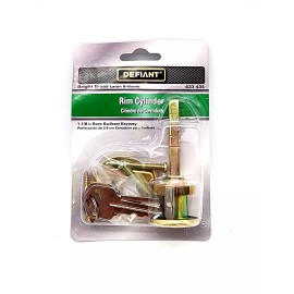 Defiant Rim Cylinder Bright Brass Finish Key Lock 2 Keys 633 434 Model 70312