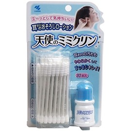 Angel Mimiclin Ear Cleaning, 30 Cotton Swabs + Lotion 0.3 fl oz (10 ml) (Set of 3)