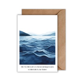 WBdesignz Mourning Card with Envelope - Sympathy Card with Saying Water Waves Condolence Card Condolence Sympathy Funeral Condolence (DIN A6)