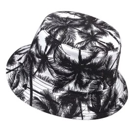 GLLifeStyles Tropical Print Bucket Hat, Black One Size, Unisex, Beach, Sun, Fishing, CLOSEOUT