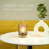 LUSHARBOR Battery Operated Lamp with Timer, Small Table Lamp Bedside