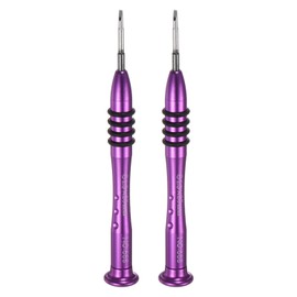 HARFINGTON 2pcs Precision Slotted Screwdriver 1.5x25mm Magnetic Flat Head Mini Pen Style Screw Driver with Aluminum Non-slip Handle for Eyeglasses Watch Laptop Electronic, Purple