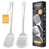 2 Pcs Stainless Steel Spatulas Set, Metal Spatula Solid &