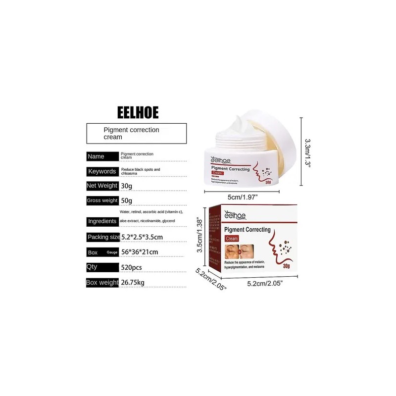 Crema Eelhoe Correctora Pigmentación Elimina Manchas Rostro Día Noche