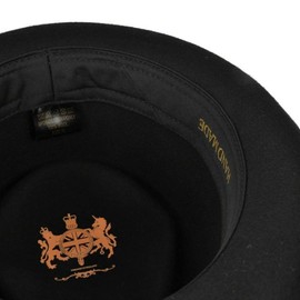 Elegant 100% Wool Trilby Hat Waterproof & Crushable Handmade with Grosgrain Band (UK-Unique) (Black, Medium 57 cm)