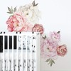 Large Floral Wall Sticker Set,Peonies Wall Decals,Pink White Flowers for