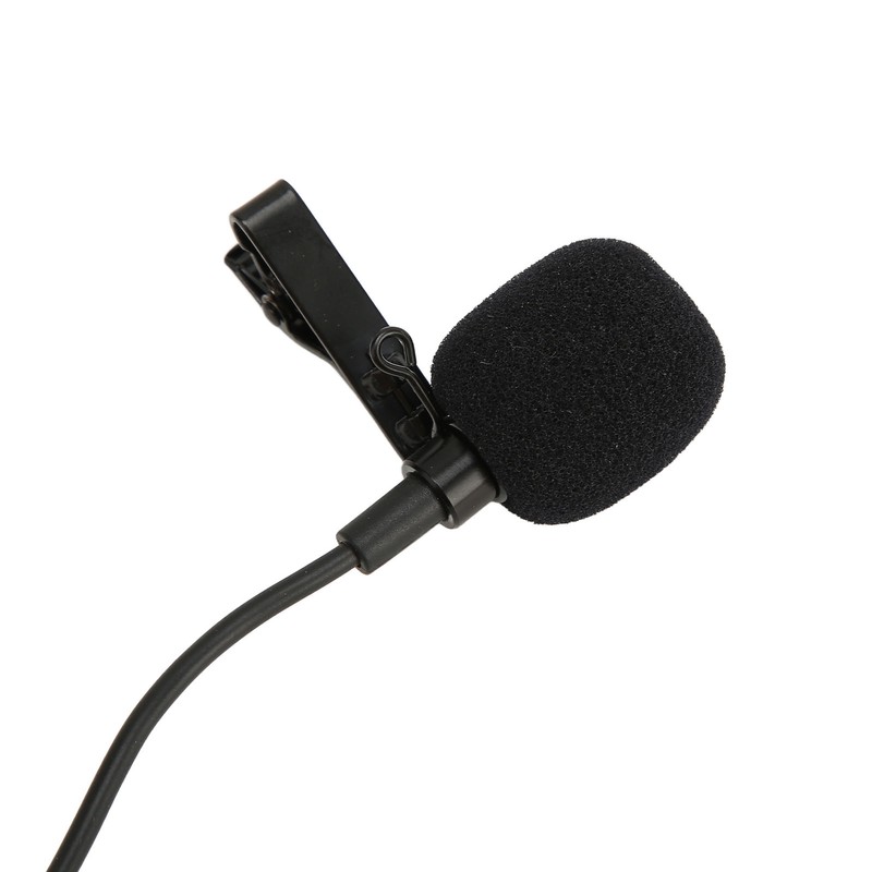 3.5mm Wired Lavalier Microphone 16.4ft Cable Portable Omnidirectional Condenser Clip
