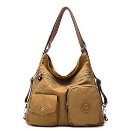GFM® Nylon 2 in 1 Combo Bag - Shoulder Bag and Backpack - Light Brown - (88-9823) (S1-7005-HLKEK)