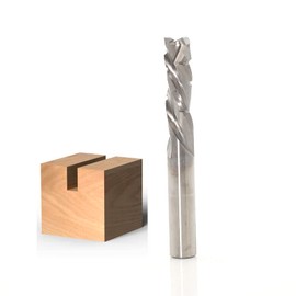 Sinoprotools CNC Spiral Groove Cutter with Sawtooth, 8 mm Shank, 27 mm Cutting Length, Up-Downcut Cut, Solid Carbide Compression Mill, for Grooving, Used for Wood (3 + 3 Flutes with Sawtooth)