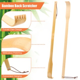 NICEMOVIC Wooden Bamboo Back Scratcher for Men Women Adults 6 Pack, Gifts for Seniors Grandpa Grandma, Christmas Gifts Stocking Stuffers for Elderly Men Women, 16.5 Inch Back Scratchers Long Handle