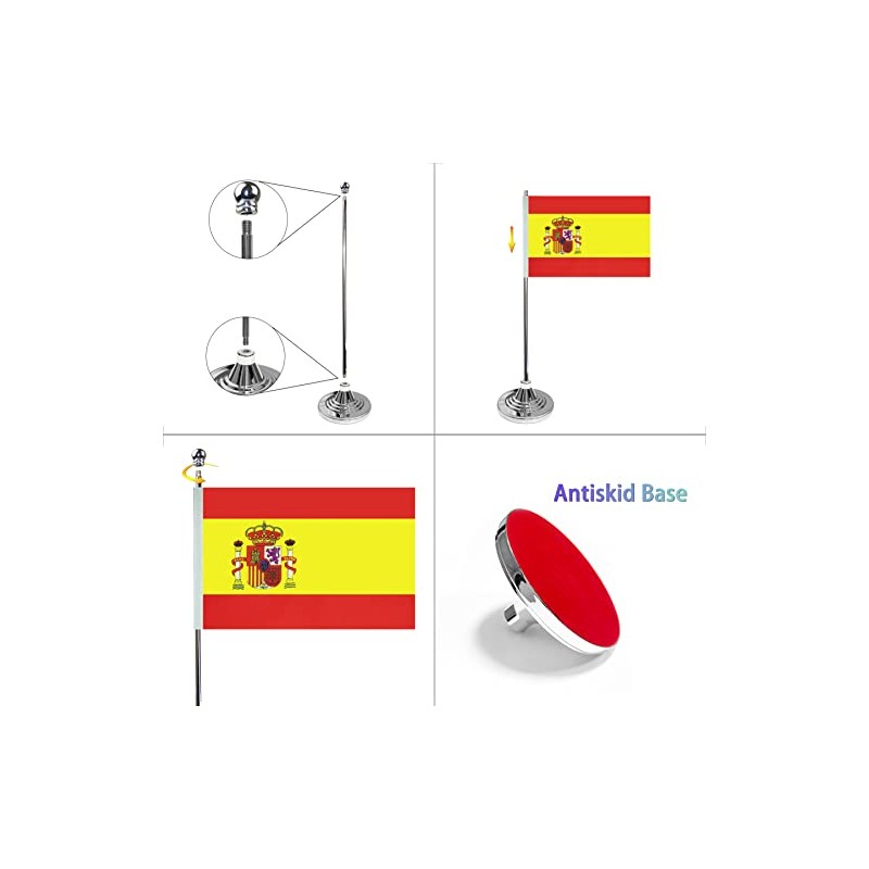 WXTWK 2 Pack Spain Flag Spanish Desk Flag Small Mini