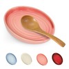 LIHOOOOM Ceramic Spoon Rest for Kitchen Counter, 6" Modern Pink