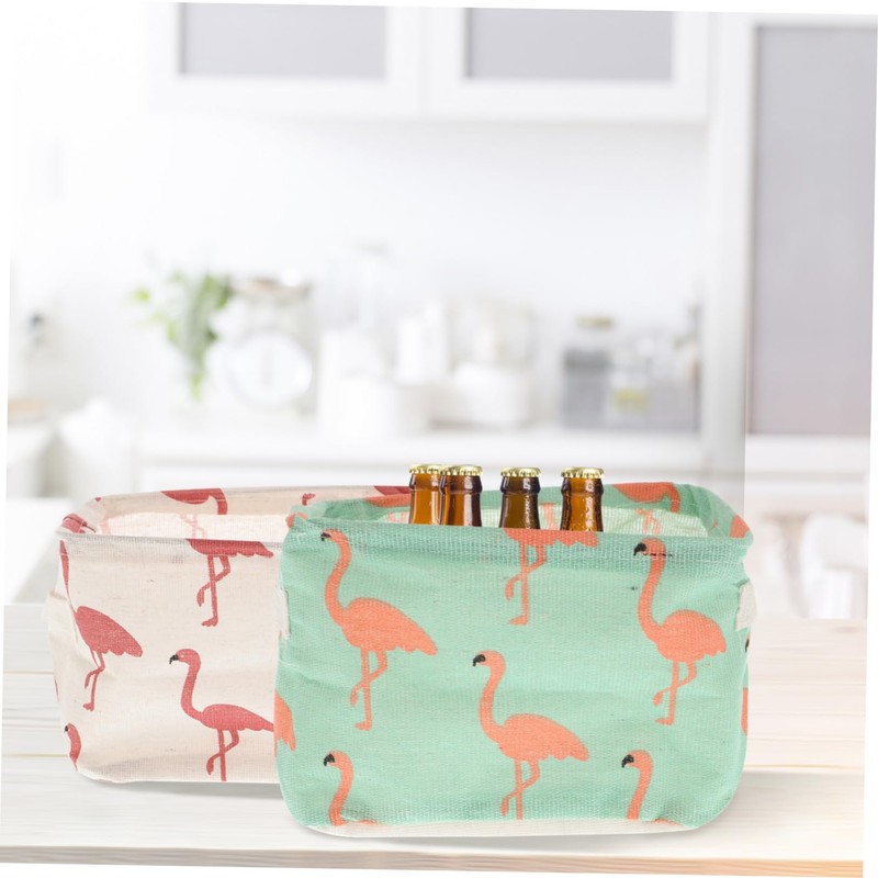 Ipetboom 2pcs Cotton Storage Basket Cartoon Design Organizing Holder Random