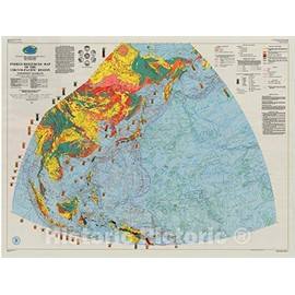 Historic Pictoric Map : Energy-Resources map of The Circum-Pacific Region, Northwest Quadrant, 1992 Cartography Wall Art : 24in x 18in