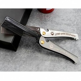 Men's Portable Folding Comb for Hair Tools Travel Star Accessories Care Small Rest Cleaning Supplies Brown / 남성 휴대용 접이식 빗 용 헤어 툴 여행 스타 액세서리 관리 소형 받침 세척 용품 브라운