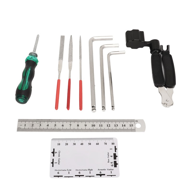 Guitar Maintenance Tool Kit Hex Wrench File Screwdriver Ruler String