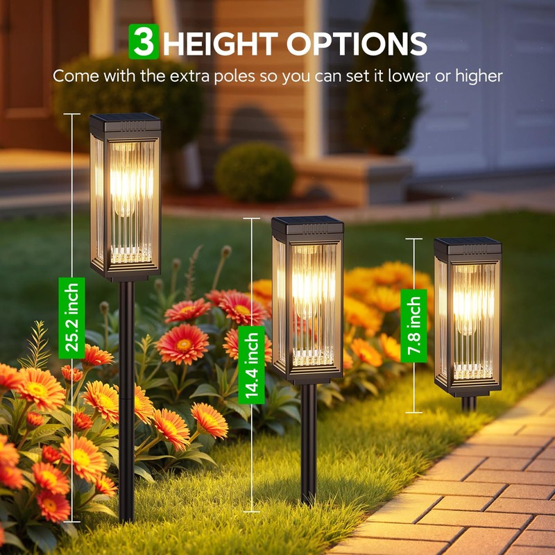 ELECLINK Solar Pathway Lights Outdoor, 8 Pack Upgraded Solar Lights